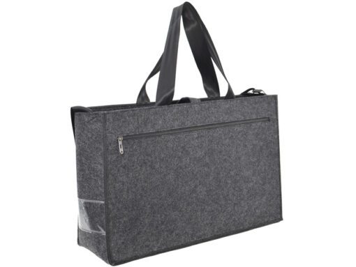 Bureautas Juscha RPET hybride werken donker grijs 50x28x15cm