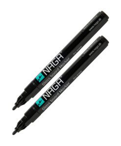 Glasbordmarker 2mm Naga       set a 2st. zwart