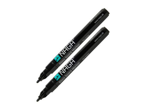 Glasbordmarker 2mm Naga       set a 2st. zwart