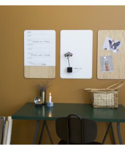 Glasmagneetbord Naga 40x60cm  eiken afgeronde hoeken