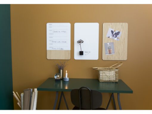 Glasmagneetbord Naga 40x60cm  eiken afgeronde hoeken