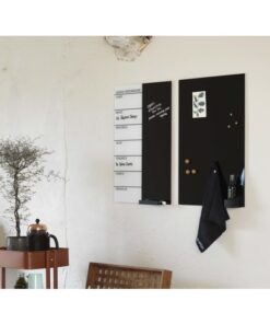 Glasmagneetbord Naga 40x60cm  weekplanner FR zwart/wit