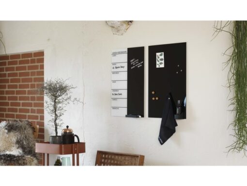 Glasmagneetbord Naga 40x60cm  weekplanner FR zwart/wit