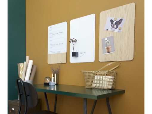 Glasmagneetbord Naga 40x60cm  weekplanner GB wit/hout