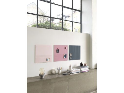 Glasmagneetbord Naga 45x45cm poeder roze