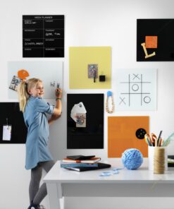 Glasmagneetbord Naga 45x45cm  zwart