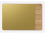 Glasmagneetbord Naga 60x80cm  goud/eiken afgeronde hoeken