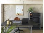 Glasmagneetbord Naga 60x80cm  wit/eiken afgeronde hoeken
