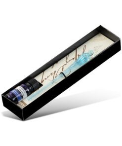 Kalligrafieset Standardgraph blauw met glaspen en inktpotje