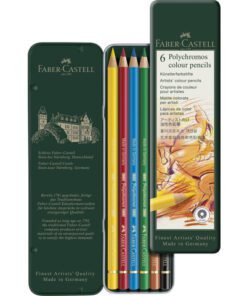Kleurpotlood Faber-Castell Polychromos blik 6 stuks         basiskleuren