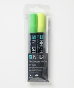 Krijtbordmarker 4,5mm Naga    set a 2 st. groen/geel