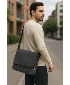 Laptoptas Messenger RPET      donker grijs 36x27x8cm