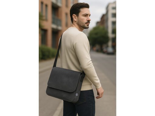 Laptoptas Messenger RPET      donker grijs 36x27x8cm