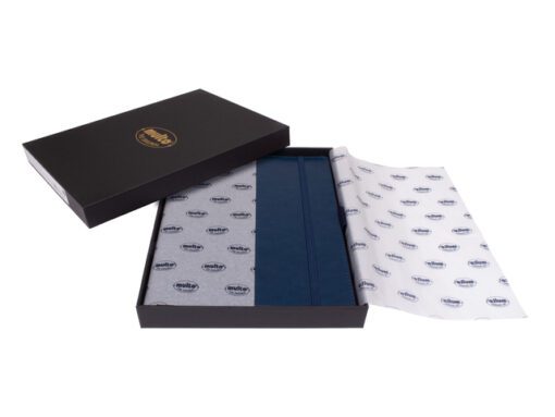 Notitieboek Multo Hannibal A5 roomwit papier 55 vel 120     grams blauw kunstleder