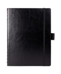 Notitieboek Multo Hannibal A5 roomwit papier 55 vel 120     grams zwart kunstleder