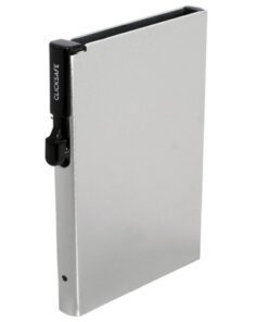 Pasjeshouder Clicksafe RFID   aluminium zilver voor 6 pasjes