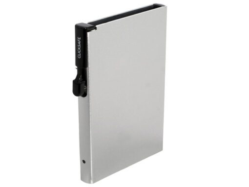 Pasjeshouder Clicksafe RFID   aluminium zilver voor 6 pasjes