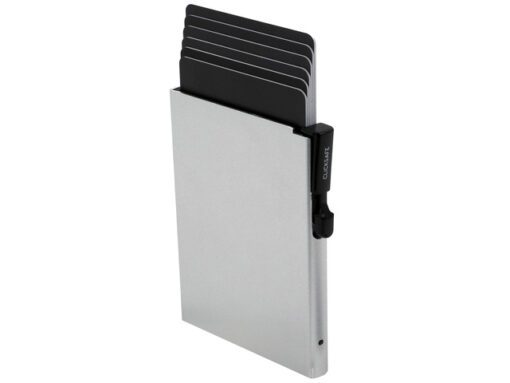 Pasjeshouder Clicksafe RFID   aluminium zilver voor 6 pasjes