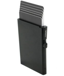Pasjeshouder Clicksafe RFID   aluminium zwart voor 6 pasjes