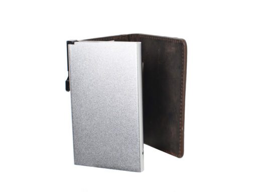 Pasjeshouder Clicksafe RFID   jachtleer BR/ZI 6 pasjes met                                opbergvak voor AirTag