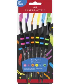 Penselen Faber-Castell Soft Touch zwart set 6 stuks