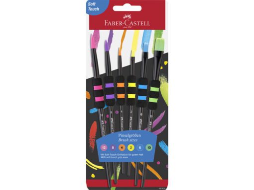 Penselen Faber-Castell Soft Touch zwart set 6 stuks