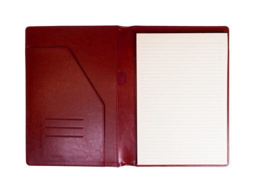 Schrijfmap Multo Hannibal A4 bordeaux kunstleder met        schrijfblok