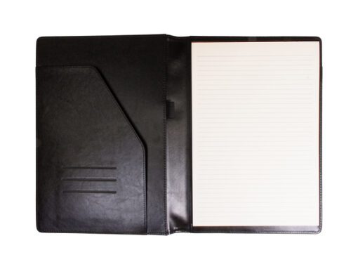 Schrijfmap Multo Hannibal A4 zwart kunstleder met           schrijfblok