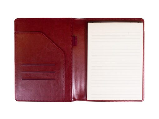 Schrijfmap Multo Hannibal A5 bordeaux kunstleder met        schrijfblok