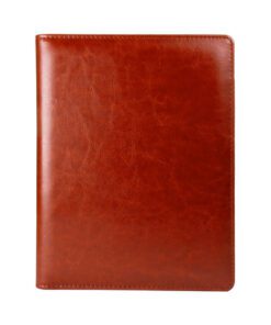 Schrijfmap Multo Hannibal A5 cognac kunstleder met          schrijfblok