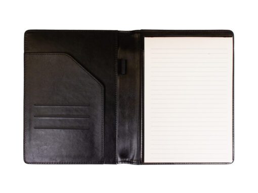 Schrijfmap Multo Hannibal A5 zwart kunstleder met           schrijfblok