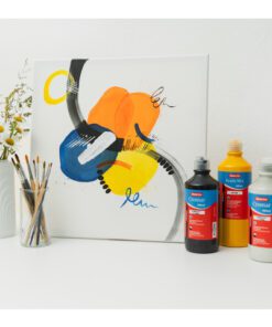 rijke kleuren en moeten onverdund uit de fles worden gebruikt. De kleuren zijn ideaal voor het schilderen van posters