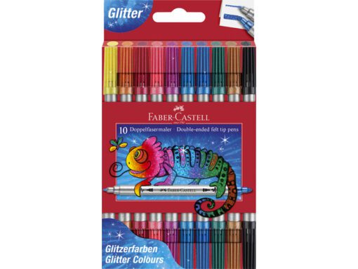 Viltstift Faber-Castell Duo 10 stuks glitter