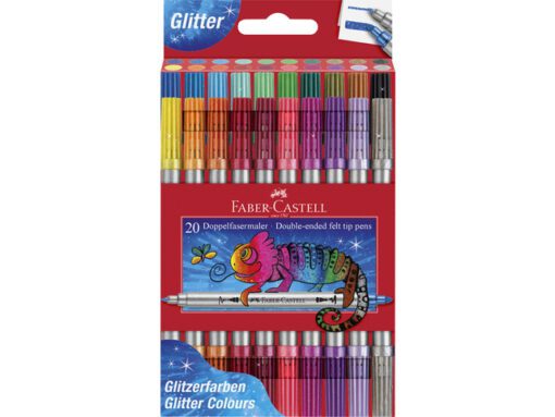 Viltstift Faber-Castell Duo 20 stuks glitter