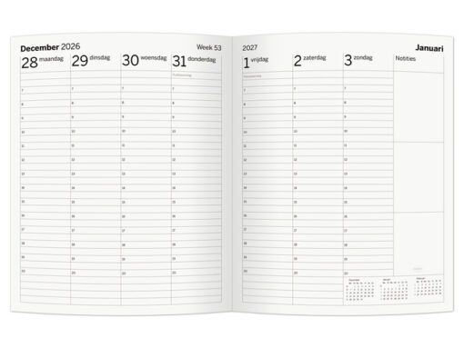 Weekagenda Multo Essential 210x260mm 2027 7 dagen/2         pagina's blauw