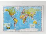 Wereldkaart Naga 89x137cm met ophangkoord