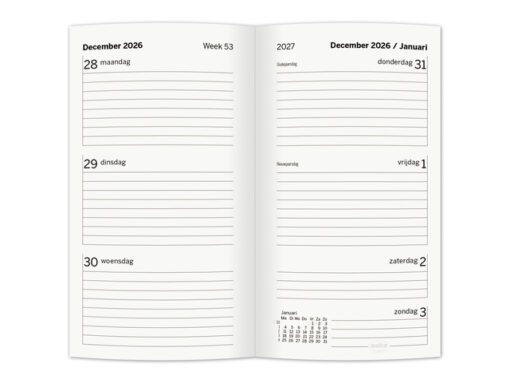 Zakagenda Multo Essential 2027 7 dagen/2 pagina's blauw