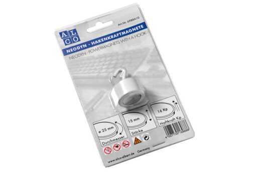 magneet Alco 20mm haak trekkracht 16 kp wit