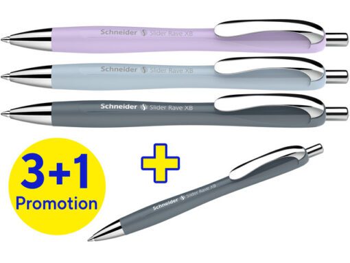 Balpen Schneider Rave XB Trend assorti doos à 3+1 gratis