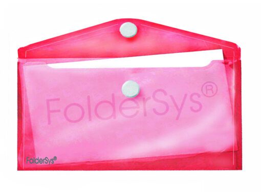 Enveloptas Foldersys 120x220mmPP transp rood