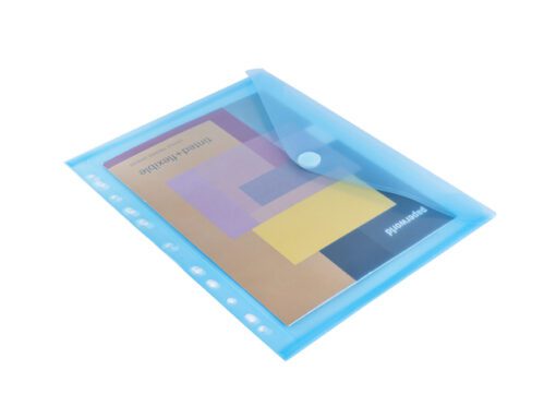 Enveloptas Foldersys A4 PP    transp blauw 11-gaats