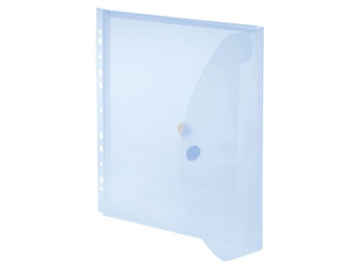 Enveloptas Foldersys A4 PP    transp blauw 11-gaats+expansie