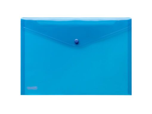 Enveloptas Foldersys A4 PP    transp blauw                                                Doorzichtbaar envelop met druk