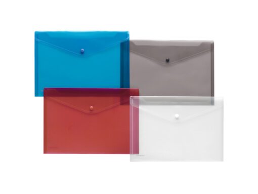 Enveloptas Foldersys A4 PP    transp blauw                                                Doorzichtbaar envelop met druk