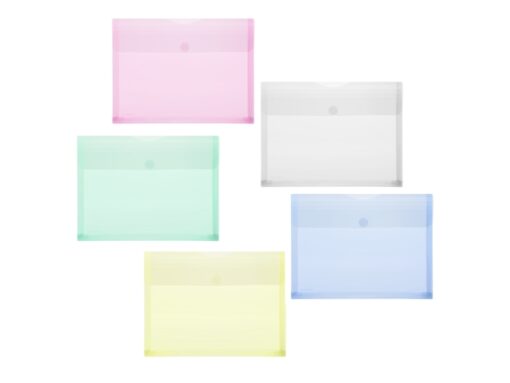 Enveloptas Foldersys A4 PP    transp geel met vouwranden