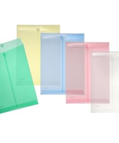 De enveloptas van Foldersys in staand A4 formaat heeft een klittenbandslot voor snelle sluiting en opening. Het documentvak is geschikt voor 100 vellen papier en het transparante materiaal geeft direct inzicht naar de inhoud. Perfect voor intensief gebruik op kantoor
