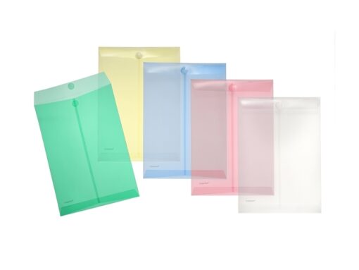 Enveloptas Foldersys A4 staandPP transp rood