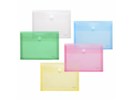 Enveloptas Foldersys A5 PP    transp rood met vouwranden