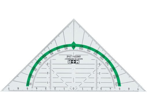 Geodriehoek Möbius & Ruppert 14cm kunststof Greenline