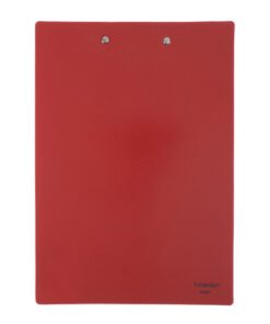 Het klembord in A4 formaat van Foldersys heeft de afmetingen van 316x228mm. Dit klembord is uitgerust met een stevige klem en het bord zelf is gemaakt van ondoorzichtig rood polypropyleen (PP). Perfect om op te schrijven en dus ideaal om notities te maken. Gemakkelijk schoon te houden en dus ideaal voor elke werkomgeving.